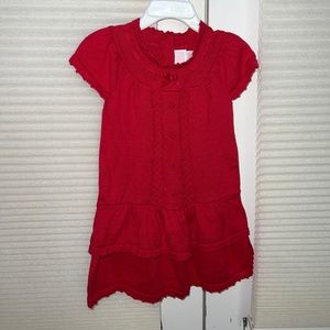 Janie and Jack Strawberry Red Sweater Dress 12-18 months